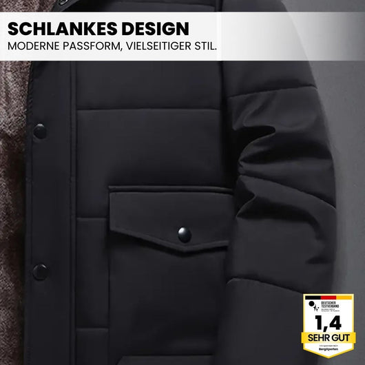 ThermoMax - Herren-Kapuzenjacke für den Winter – Dick gefütterter, lässiger Windbreaker mit Taschen
