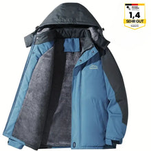 Lade das Bild in den Galerie-Viewer, Hochwertige Herren-Outdoorjacke mit Kapuze – Wasserdicht, winddicht und warm gefüttert für Herbst und Winter