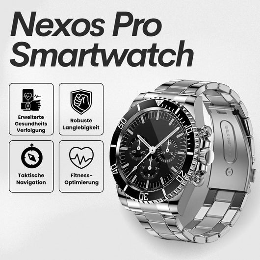 Nexos Pro Smartwatch - Unzerstörbare Militär-Gesundheitsuhr (2024)