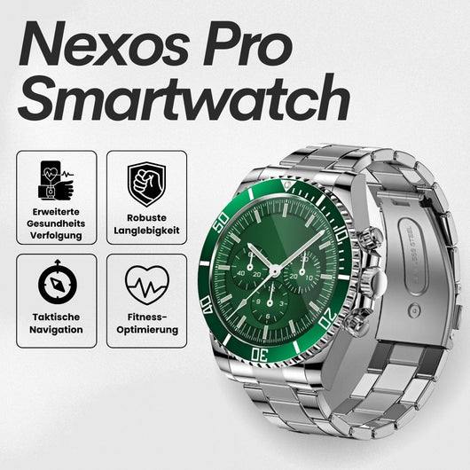 Nexos Pro Smartwatch - Unzerstörbare Militär-Gesundheitsuhr (2024)