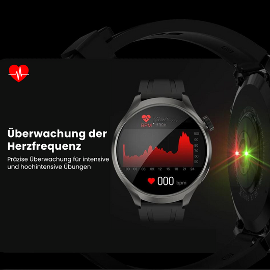 VitalSense Pro X - Gesundheits-Smartwatch mit Lederarmband (2024)