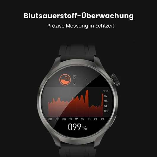 VitalSense Pro X - Gesundheits-Smartwatch mit Lederarmband (2024)