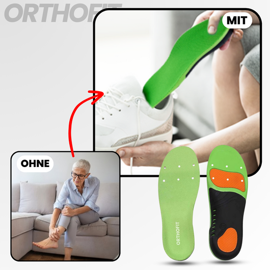 Orthofit - ergonomisch schmerzlindernde Einlagen für alle Schuhe (2 Stück für beide Füße)