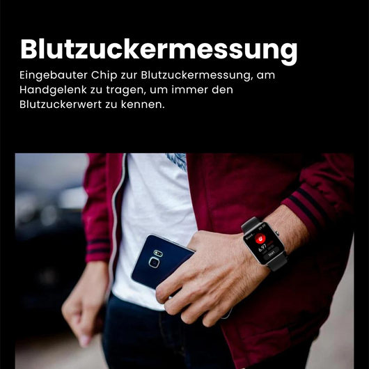 Healthmed Gesundheits-Smartwatch - zur Überwachung von Blutzucker