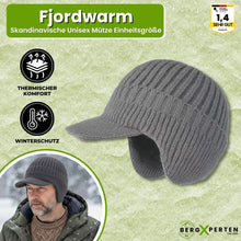 Lade das Bild in den Galerie-Viewer, Fjordwarm – Skandinavische Wintermütze mit Ohrenschutz (Unisex-Einheitsgröße)
