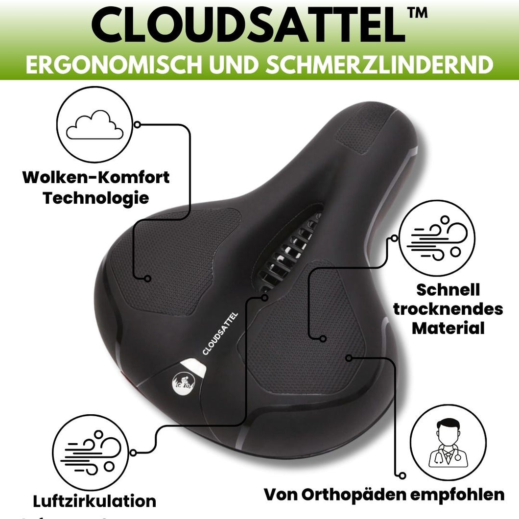 Cloudsattel - orthopädischer schmerzlindernder Radsattel für alle Fahrräder