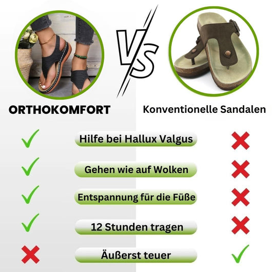 OrthoKomfort - ergonomische schmerzlindernde Komfort-Sandalen für Damen