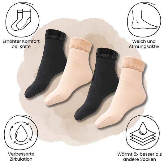 4er Set Comfysocks  Thermosocken - Unisex Einheitsgröße - für warme Fußmomente