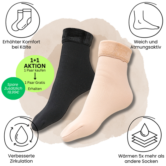 1+1 GratisAktion - Comfysocks Thermosocken - Unisex Einheitsgröße - für warme Fußmomente